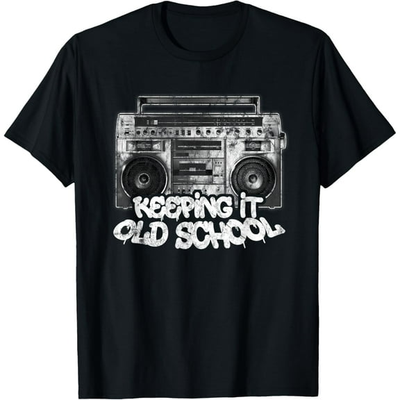 Keeping It Old School - Vintage Boombox Graffiti T-Shirt