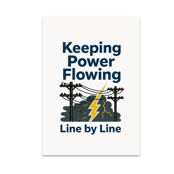 Keeping Power Flowing Line by Line - Lineman Enthusiast - 13x19 Poster Print