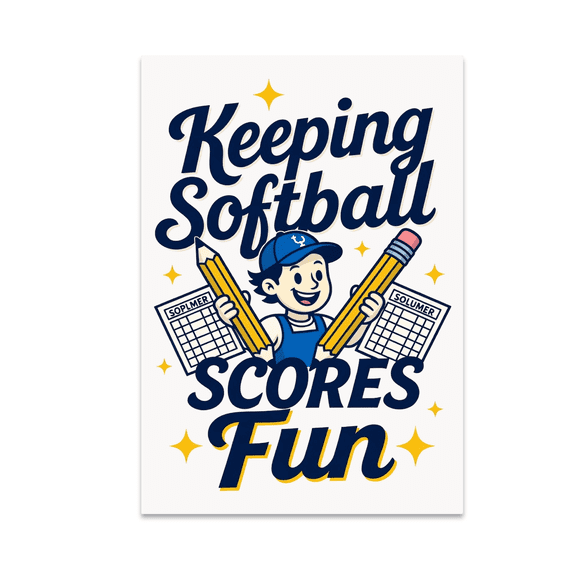 Keeping Softball Scores Fun - Softball Scorekeeper - 13x19 Poster Print