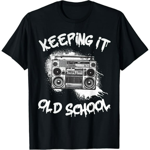 Keeping it old school Vintage Boombox 80s Hip Hop graffiti T-Shirt men and women can wear, black, white, gifts