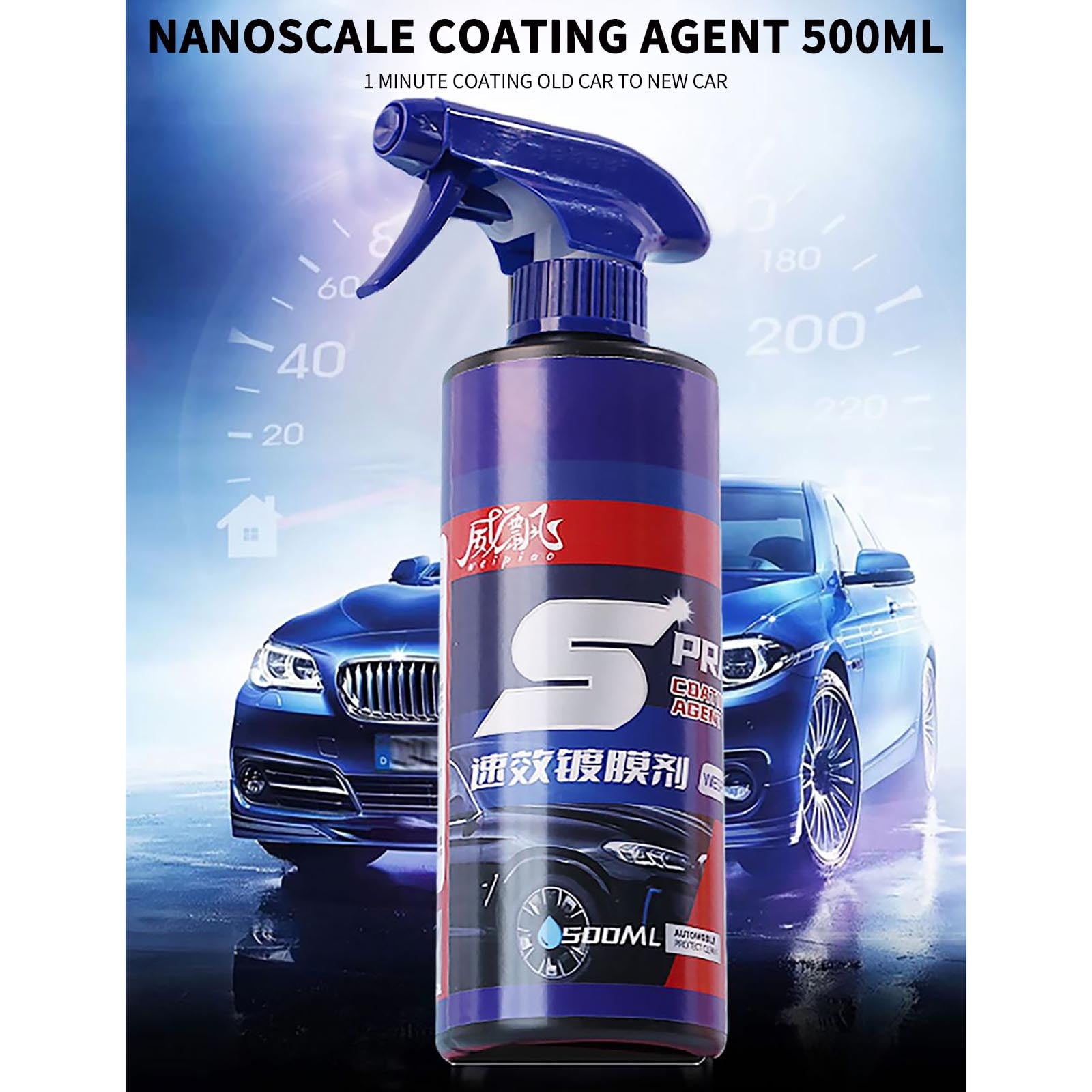 Keeplus Car NanoPlating Crystal Repairing Spray Liquid Wax Hand Spray Coating Wax 500MLfor Outdoor Trips, School Season