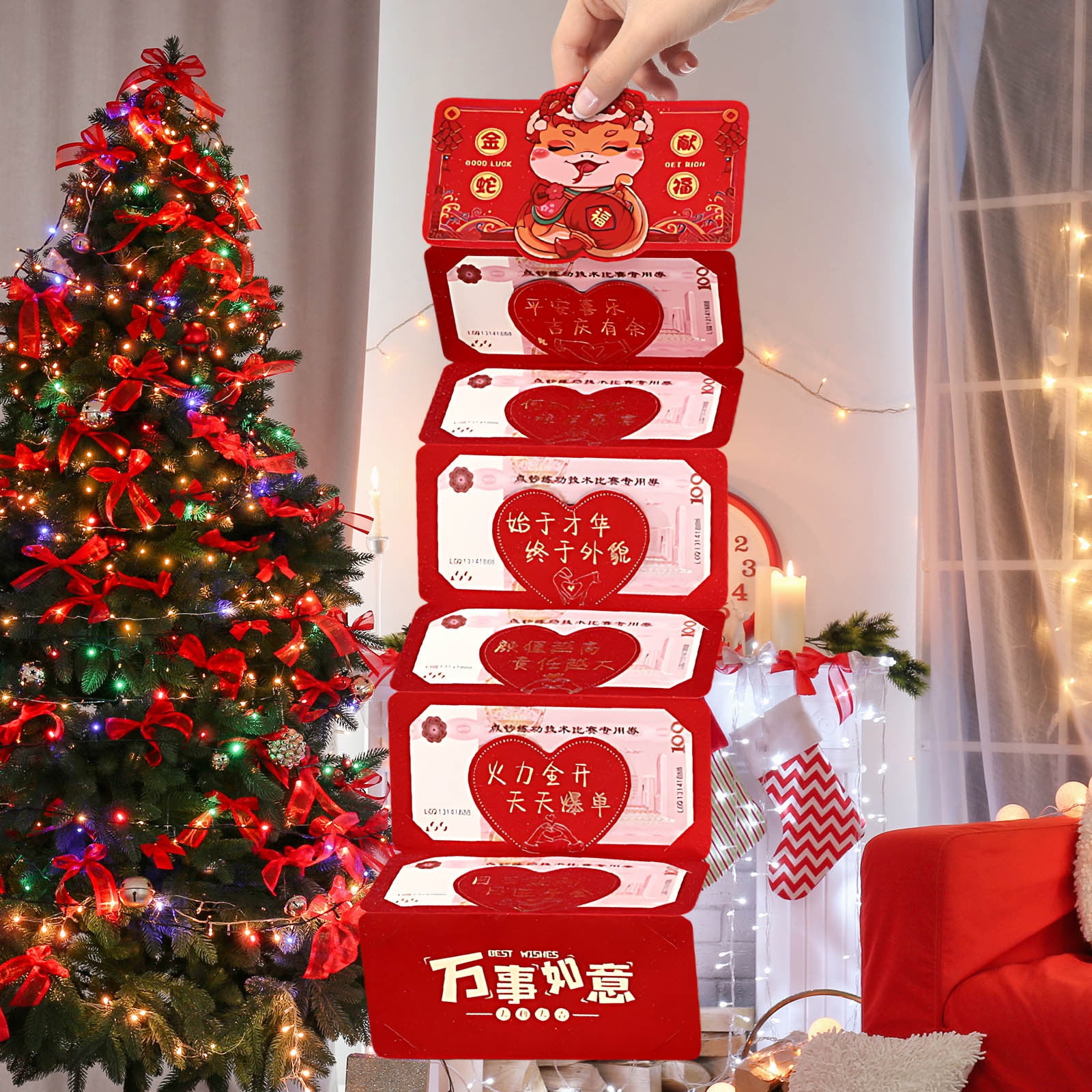 Keeplus Chinese New Year Red Envelopes 2025, 2025 New Year Folding Red