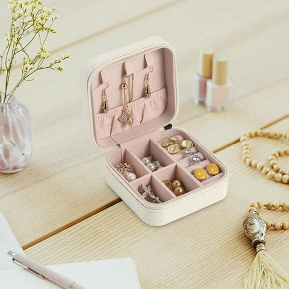 Earring Ring Jewelry Display Storage Box Case Organizer Flannel Tray Giftfor Outdoor Trips, School Season