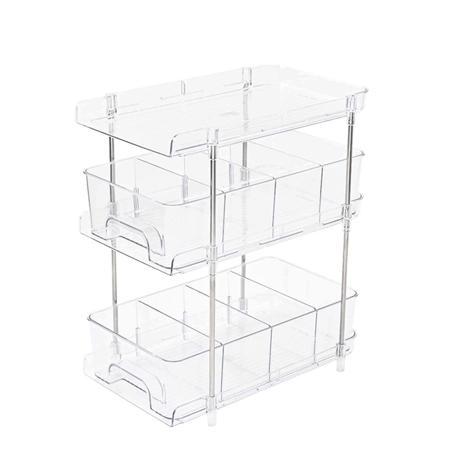 Keeplus Pull Out Organizer Clear Under Sink Rack Container Multipurpose ...