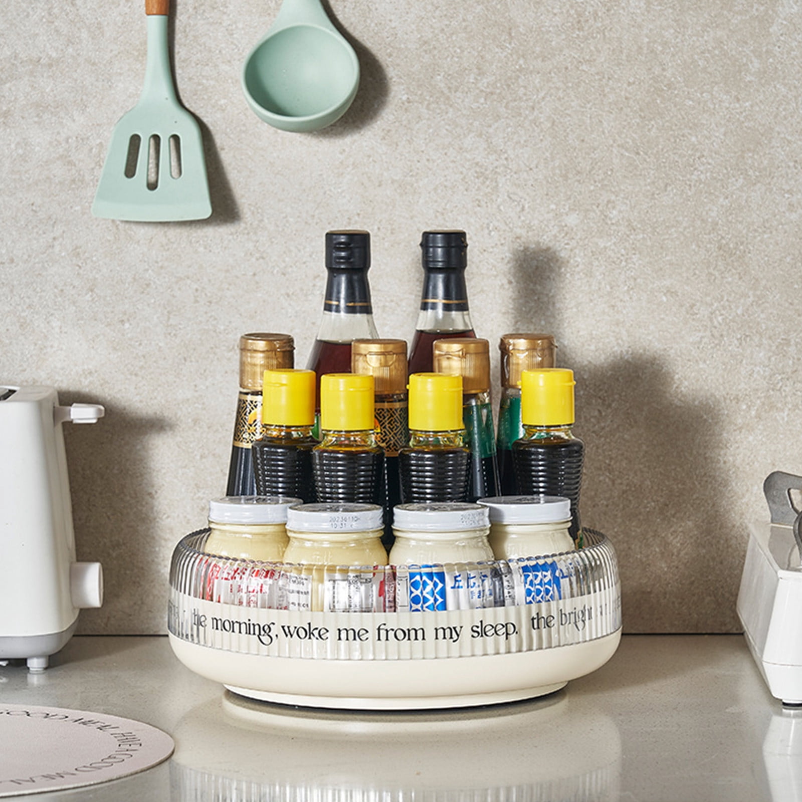 Keeplus Rotating Storage Rack For Cosmetics, Kitchen Countertop Tray ...