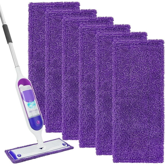 KEEPOW Reusable Microfiber Pads Compatible with SwifferPowerMop (6 Pack)