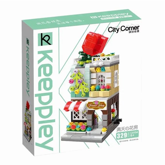 Keeppley Building Blocks City View Scene Coffee Shop Retail Store Architectures Model Assembly Toys Birthday Gift for Childrens