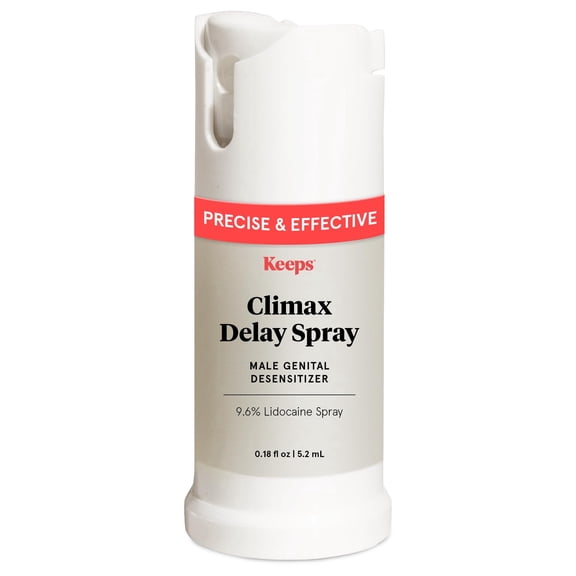 Keeps Climax Delay Spray for Men - Lidocaine Spray for Climax Control Helps Reduce Sensitivity - Male Desensitizing & Numbing Spray for Adult Couples to Last Longer in Bed, 0.18 Fl Oz