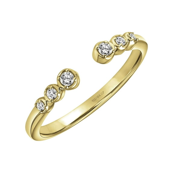 Keepsake 1/10 Carat T.W. Diamond Open Stacking Ring in 18K Yellow Gold over Sterling Silver