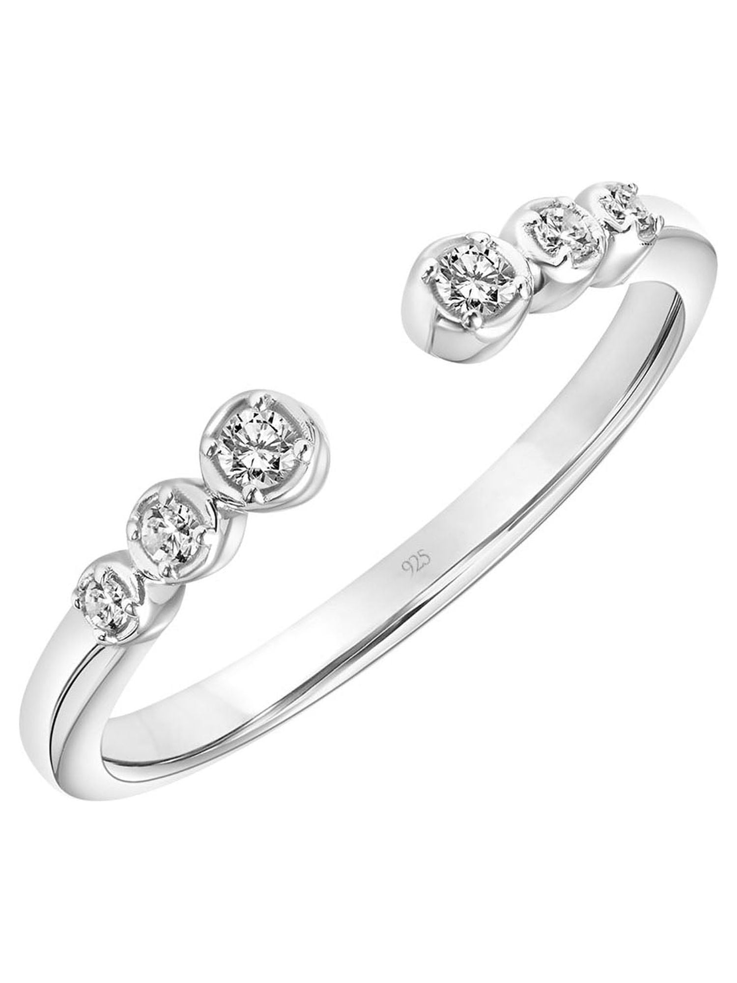 Keepsake 1/10 Carat T.W. Diamond Open Stacking Ring in Sterling Silver