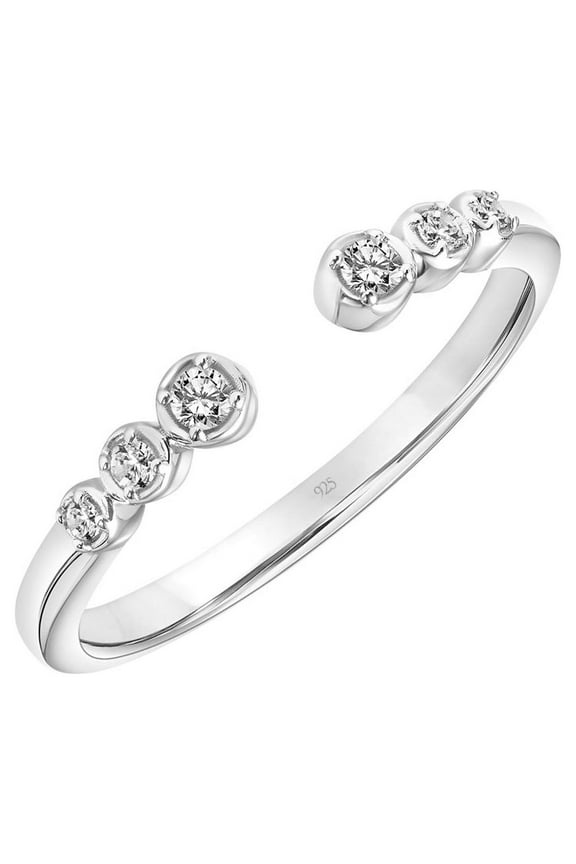 1/10 Carat T.W. Diamond Open Stacking Ring in Sterling Silver