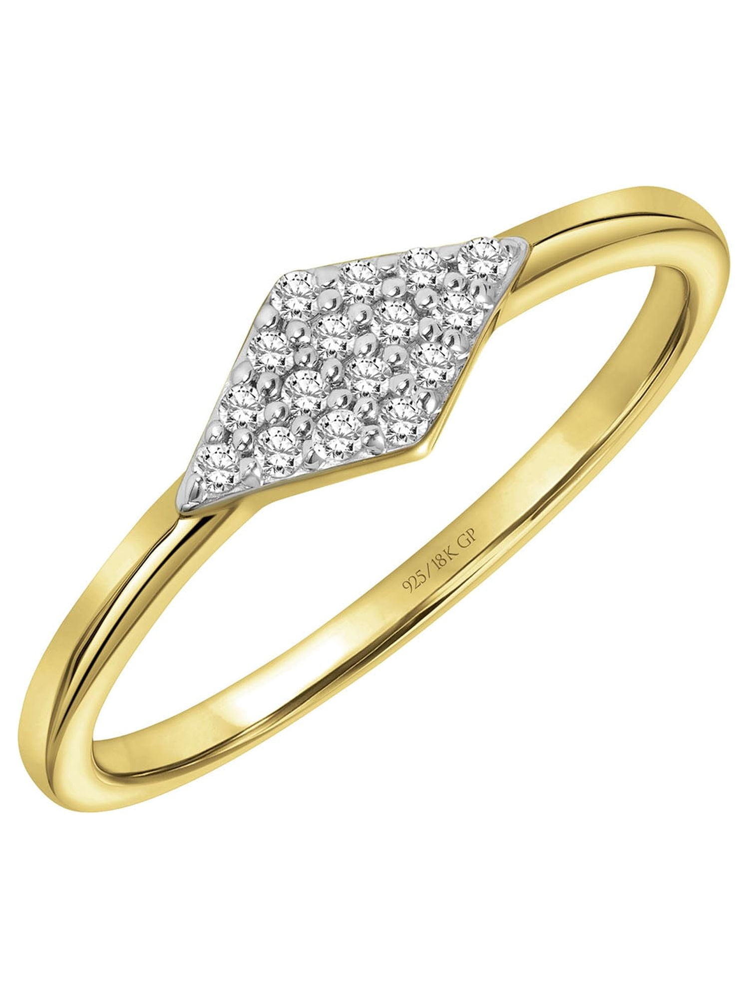 Keepsake 1/10 Carat T.W. Diamond Stacking Ring in 18K Yellow Gold over Sterling Silver