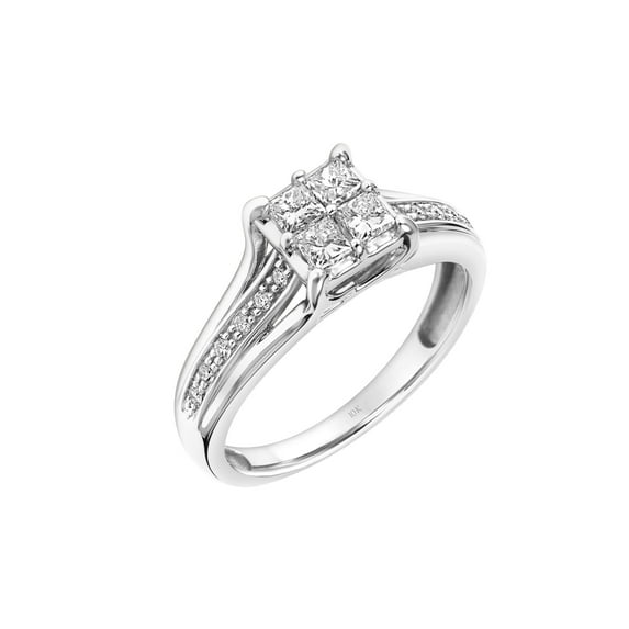 Keepsake 1/2ct tw Princess-Cut Diamond 10kt White Gold Engagement Ring