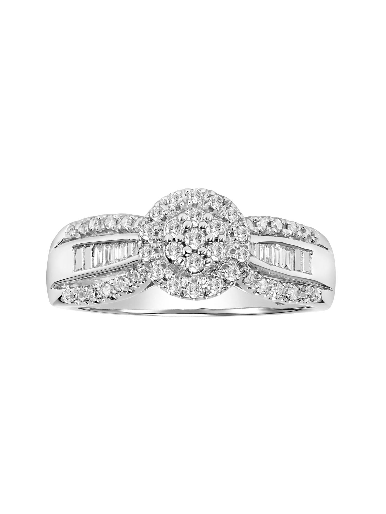 Keepsake 1/3ctw Diamond 10kt White Gold Halo Cluster Engagement Ring (I-J, I2-I3)
