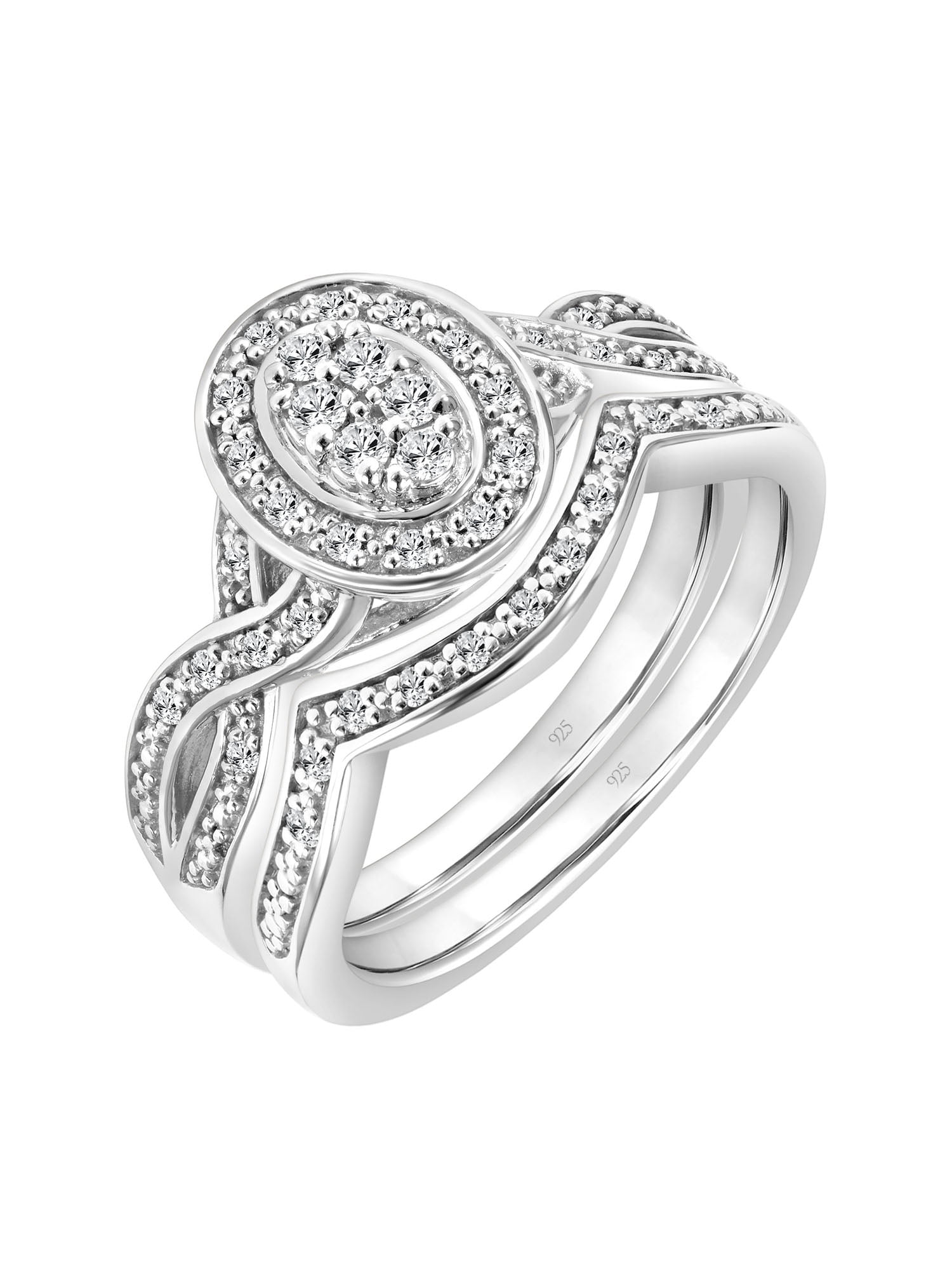 Keepsake 1/4 Carat T.W. Diamond Oval Halo 2-Piece Bridal Set