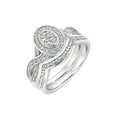 thumbnail image 1 of Keepsake 1/4 Carat T.W. Diamond Oval Halo 2-Piece Bridal Set, 1 of 7