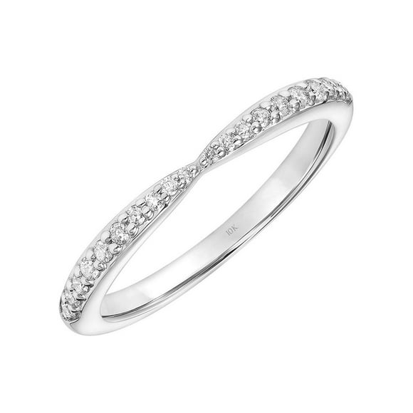 1/5ctw Diamond 10kt White Gold Tapered Wedding Band (I-J, I3)