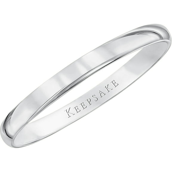 Keepsake 10k White Gold Wedding Band, 2mm