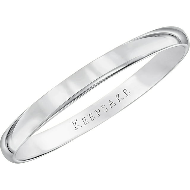 Keepsake 10k White Gold Wedding Band, 2mm