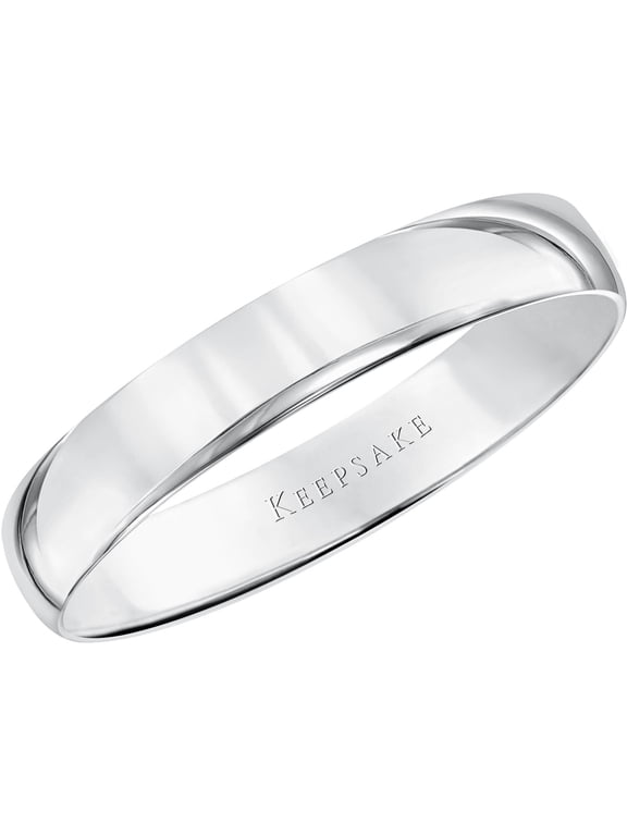 10kt White Gold Comfort Fit Wedding Band, 4mm