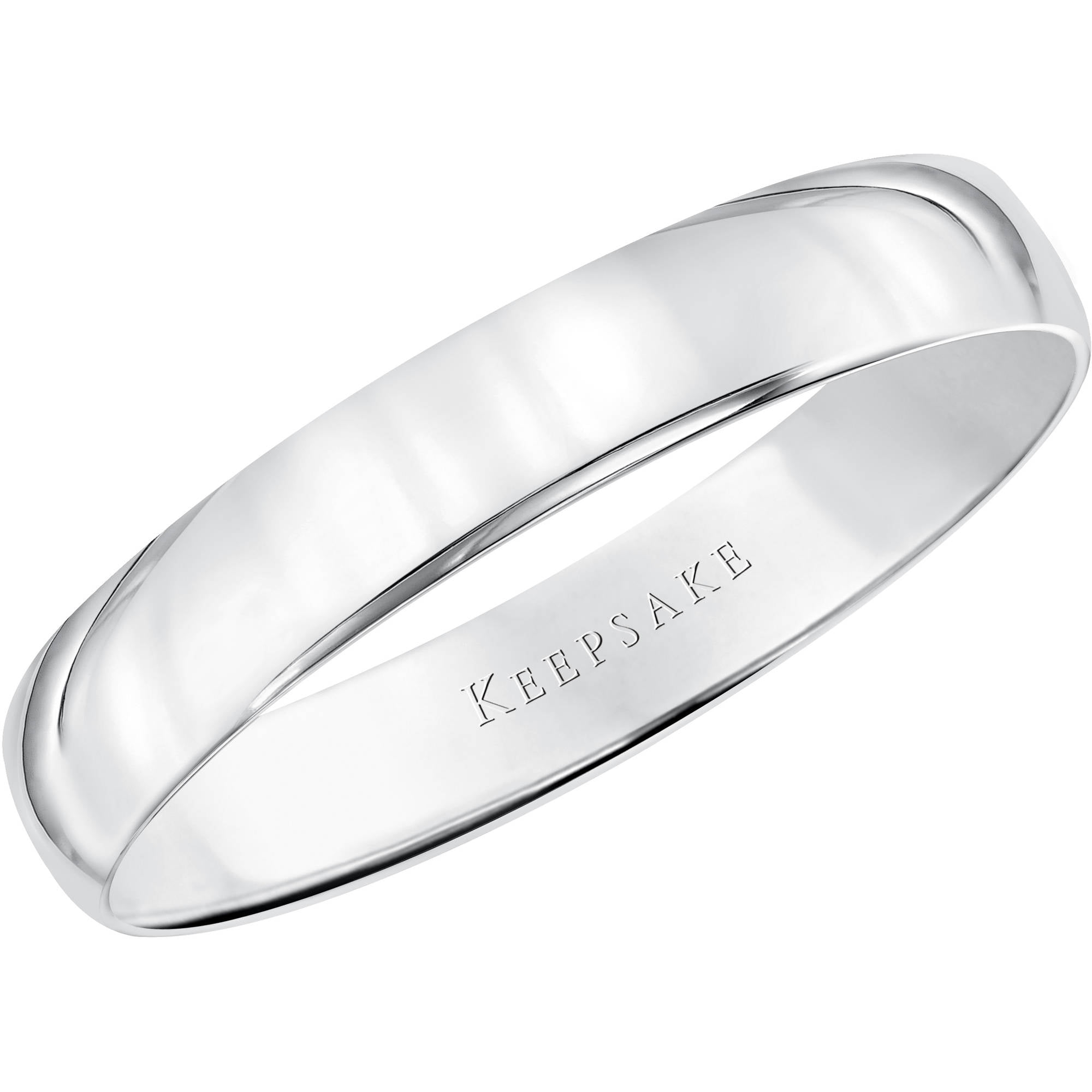Keepsake 10kt White Gold Comfort Fit Wedding Band, 4mm