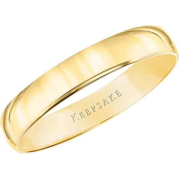 Keepsake 10kt Yellow Gold 4mm Polished Wedding Band for Men and Women