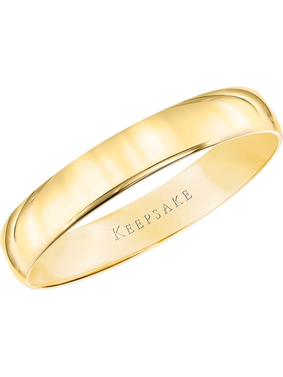 "Keepsake 10kt Yellow Gold 4mm Polished Wedding Band for Men and Women"