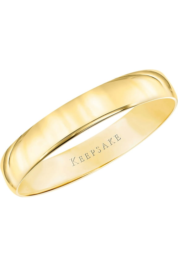 10kt Yellow Gold 4mm Polished Wedding Band for Men and Women