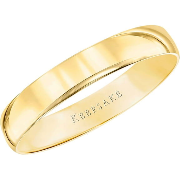 Keepsake 10kt Yellow Gold 4mm Polished Wedding Band for Men and Women
