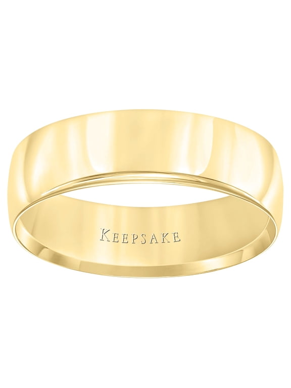 10kt Yellow Gold 6mm Polished Wedding Band for Men and Women