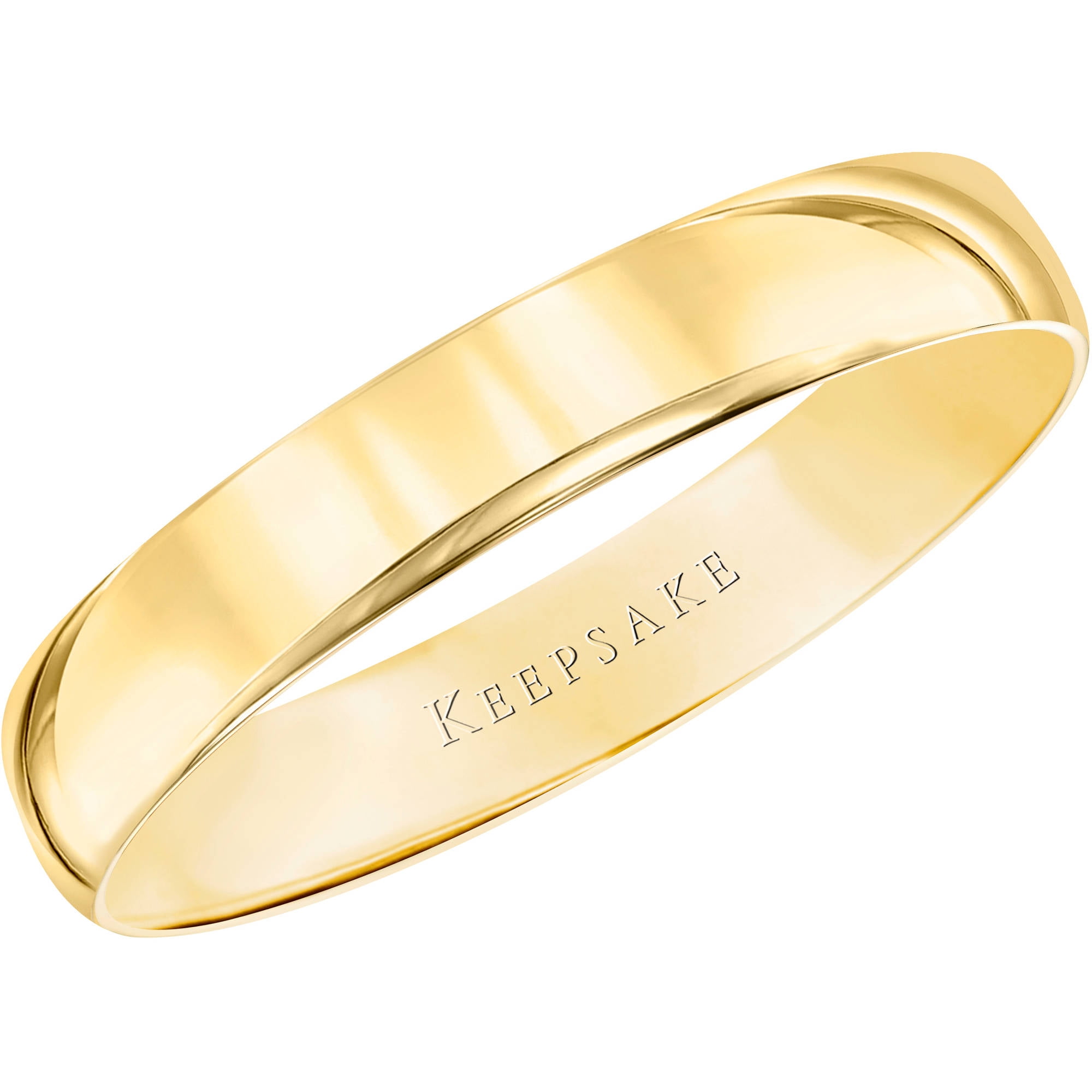 Keepsake 10kt Yellow Gold 4mm Polished Wedding Band for Men and