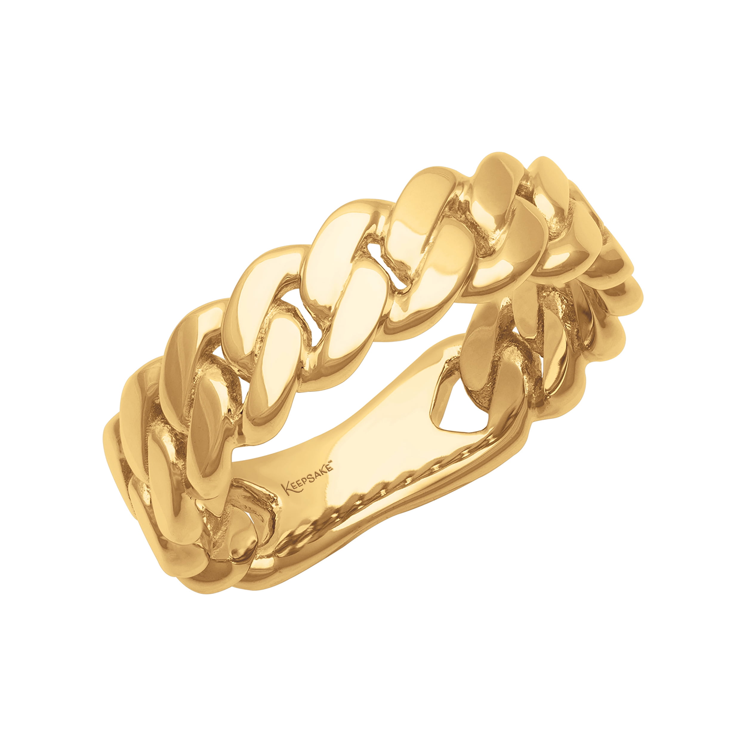 Keepsake 14K Yellow Gold Plated Sterling Silver Cuban Link Men's Band