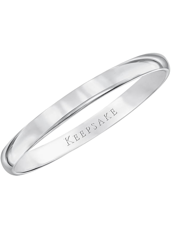 14kt White Gold Wedding Band, 3mm