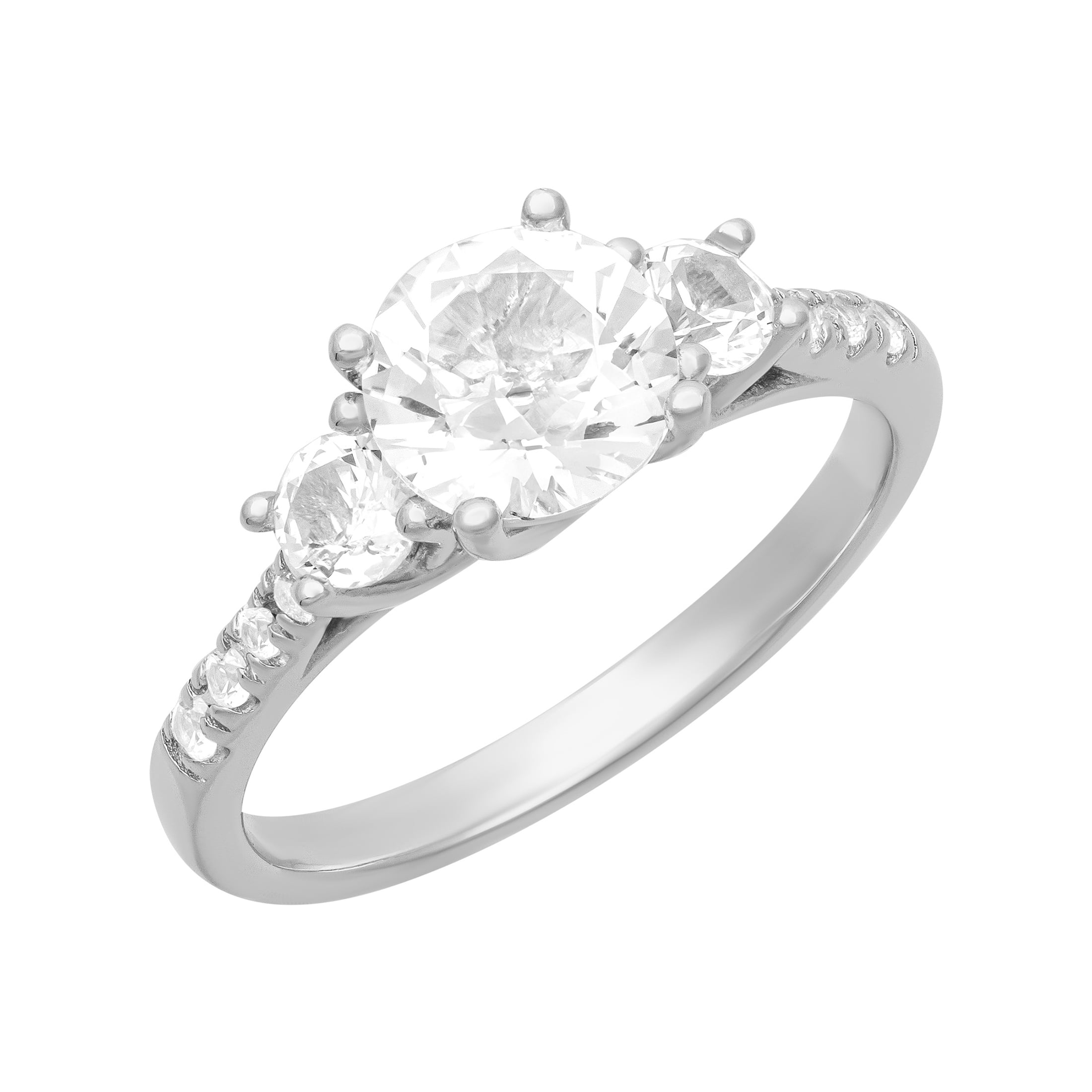 Keepsake 2 1/5 Carat TGW Created White Sapphire "Harmony Gem" Women's Engagement Ring in Sterling Silver
