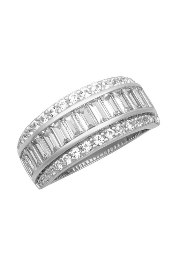 2 Carat TGW Created White Sapphire "Grace Gem" Women's Band in Sterling Silver