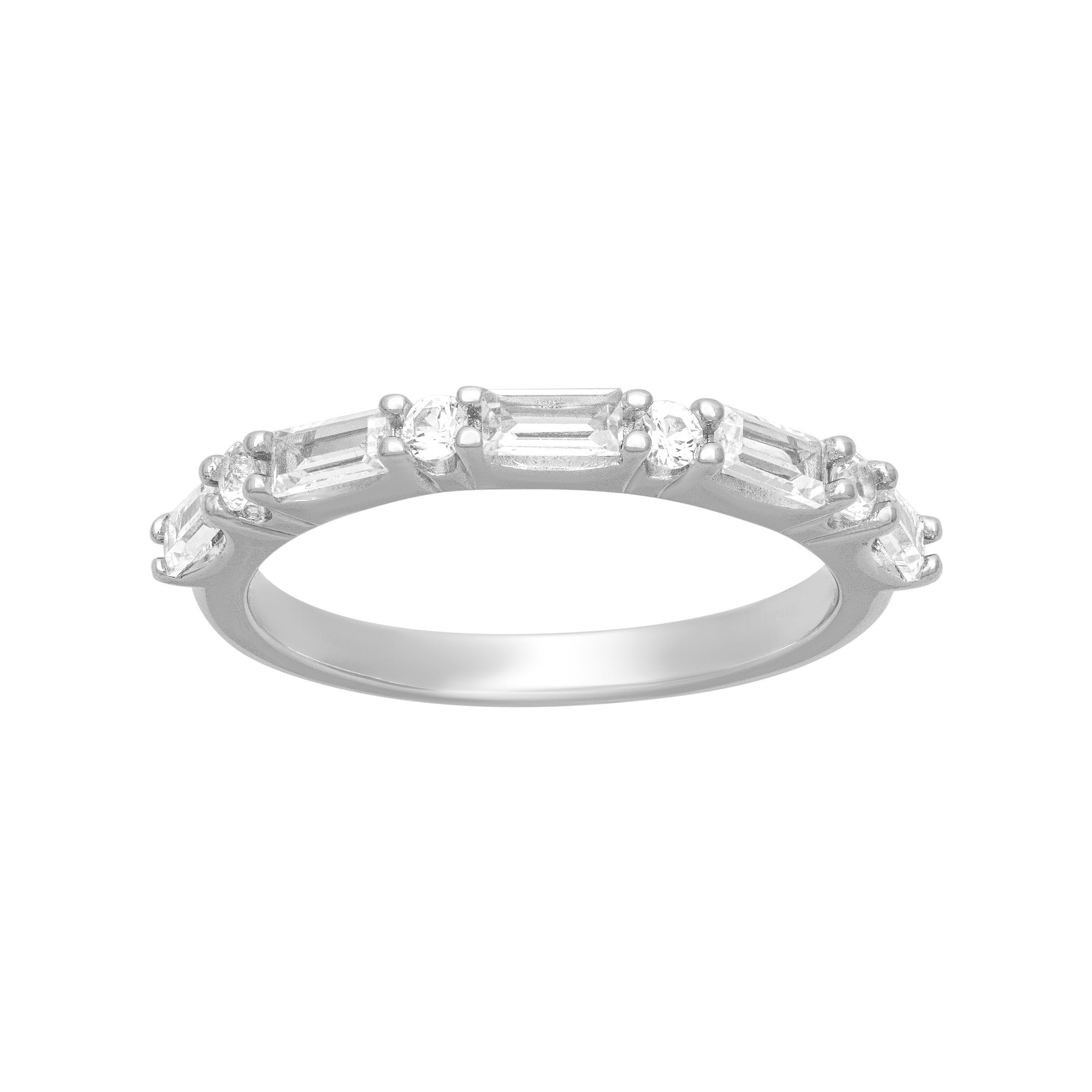 Keepsake 5/8 Carat TGW Created White Sapphire "Isla Gem" Women's Band in Sterling Silver