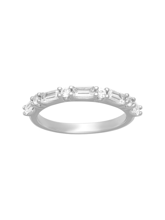 5/8 Carat TGW Created White Sapphire "Isla Gem" Women's Band in Sterling Silver
