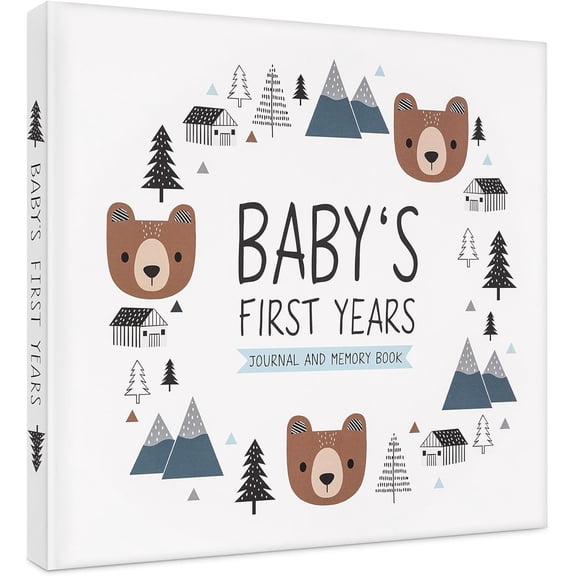 Keepsake for Baby Boy or Girl Timeless Woodland Baby Journal Scrapbook Photo Album for First 5 Years Milestone Book to Record Every Event from Birth to Age 5