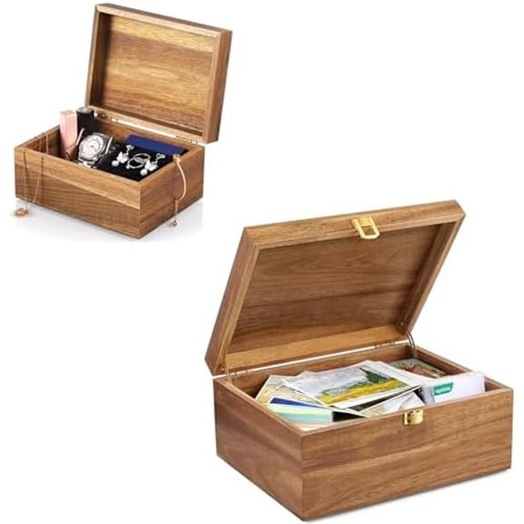 Keepsake Box, Acacia Wood Memory Box with Hinged Lids, Large & Small$$Home Decor, Kitchen, & Other