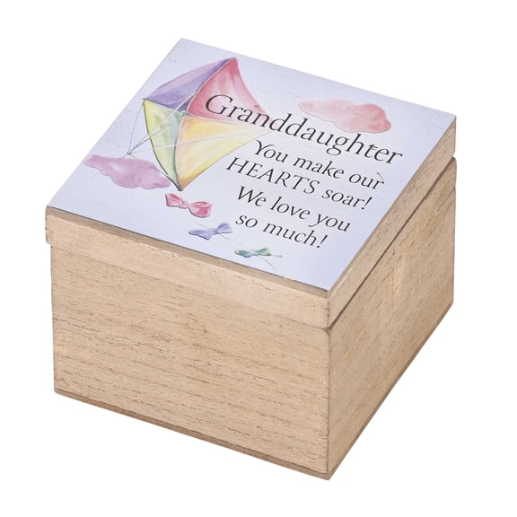 Elanze Designs Granddaughter You Make Our Hearts Soar - Multicolor 4 x 3 Inch MDF Wood Decorative Keepsake Box