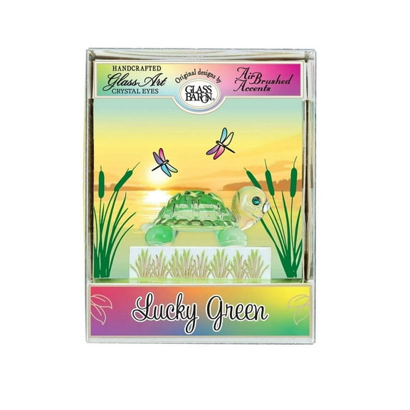 Keepsake Box "Lucky Green" Turtle by Glass Baron