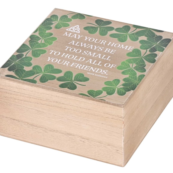 Elanze Designs May Your Home Always Be - Irish Blessing - Brown/Green 9.38 x 5 Inch MDF Wood Decorative Keepsake Box