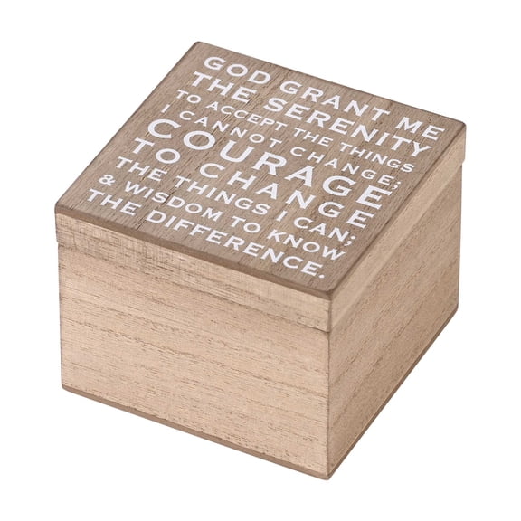 Elanze Designs Serenity Prayer - Brown/White 4 x 3 Inch MDF Wood Decorative Keepsake Box
