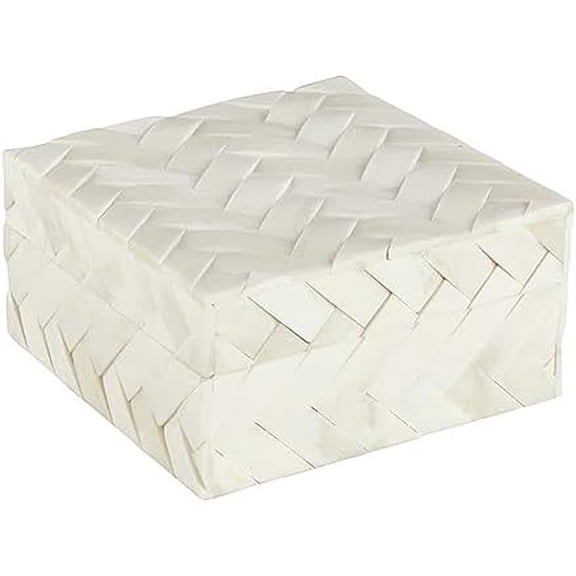 Keepsake Boxes Textured Herringbone Bone Inlay and Wood Storage Box with Lid, Medium, Cream$$Home Decor, Kitchen, & Other