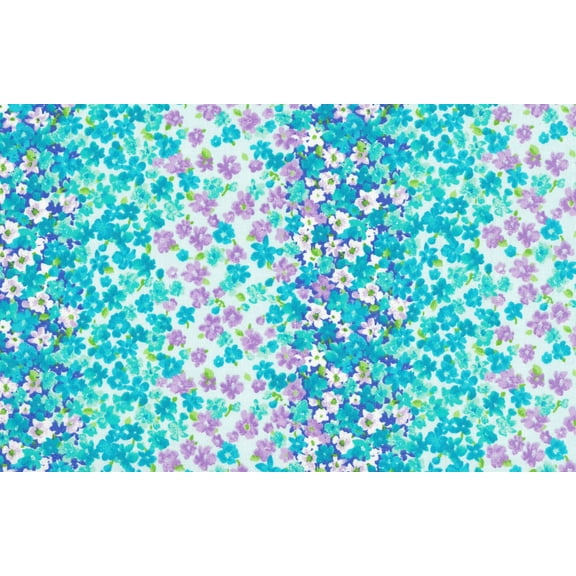 Keepsake Calico Quilters Cotton Floral Stripe Fabric Teal