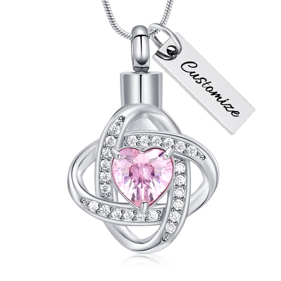 Keepsake Celtic Knot with Crystal Heart Urn Pendent for Ashes and Chain Memorial Cremation Jewelry for Ashes of Loved One Urn Necklace Lockets for Human Ashes Pet Ashes Holder