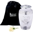 thumbnail image 1 of Keepsake Company White Large Classic Urn for Ashes – Adult Male Cremation Urn, 220 Cu In Volume – Decorative Funeral and Burial Urn with Heart Design, 1 of 8