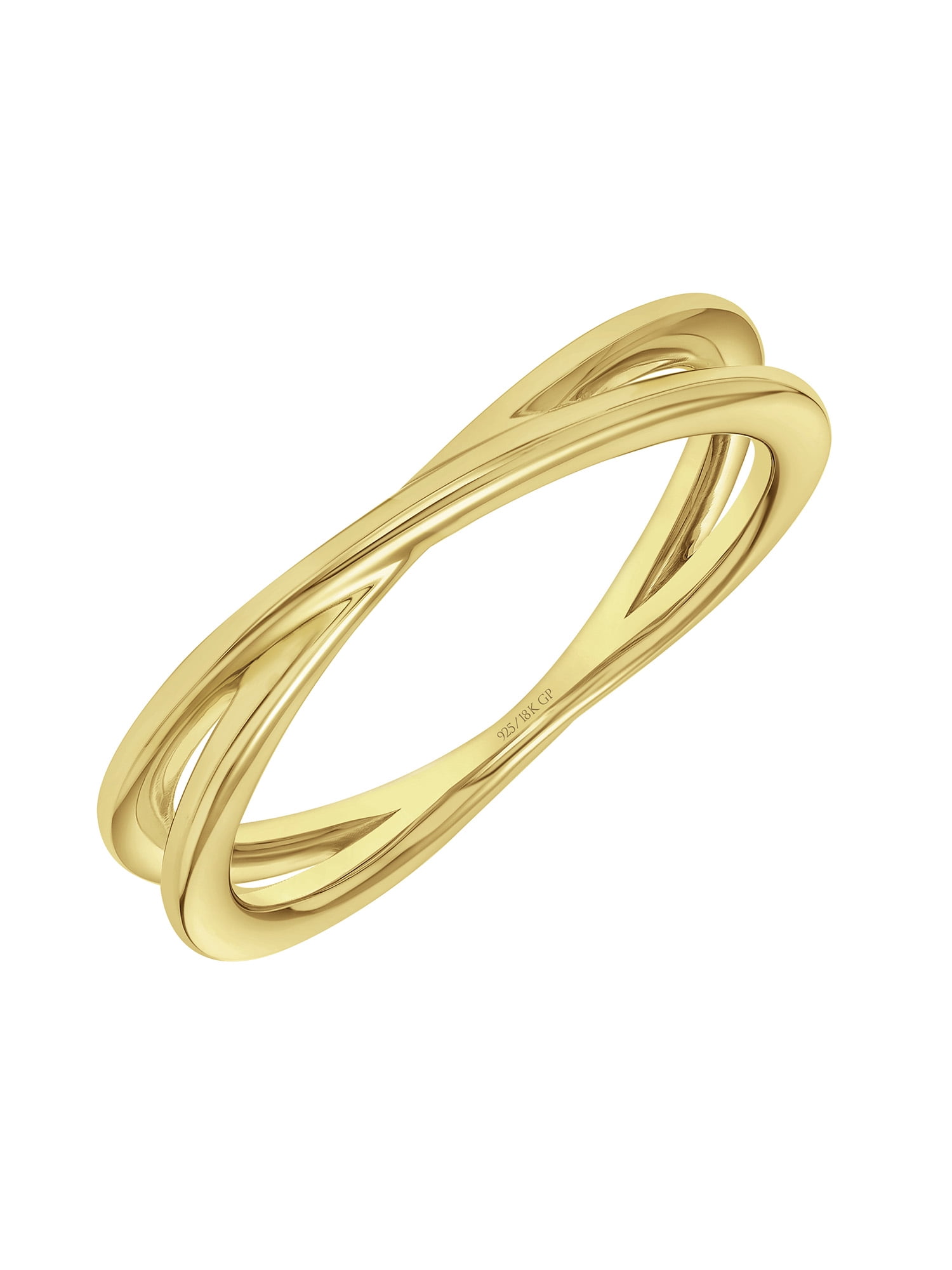 Keepsake Criss-Cross Stackable Anniversary Ring in 18k Yellow Gold over Sterling Silver