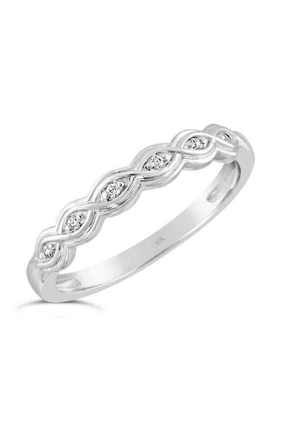 Diamond-Accent 10kt White Gold Wedding Band (H-I, I2)