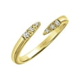 thumbnail image 1 of Keepsake Diamond-Accent Open Bypass Stacking Ring in 18K Yellow Gold over Sterling Silver, 1 of 5